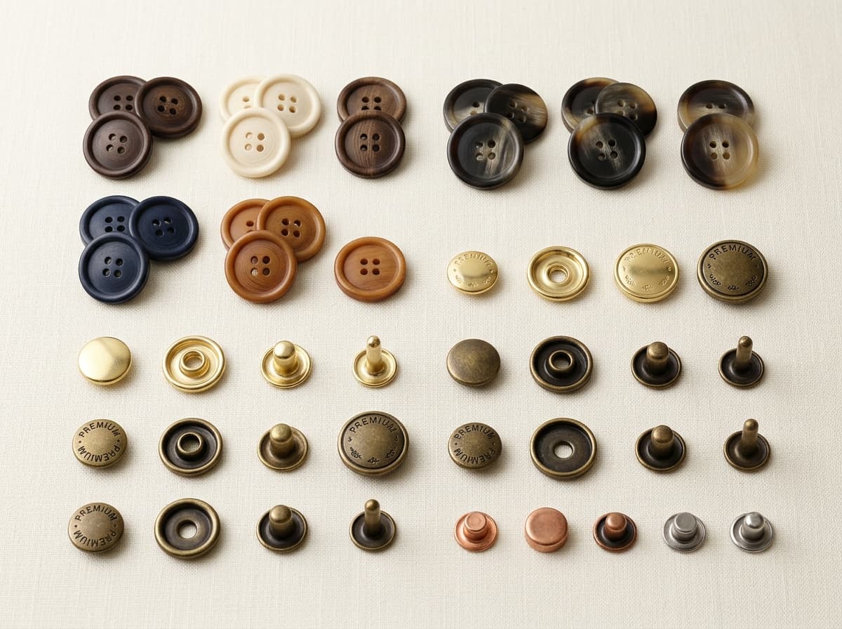 Boutons en corozo, corne et boutons-pression NASSIJ